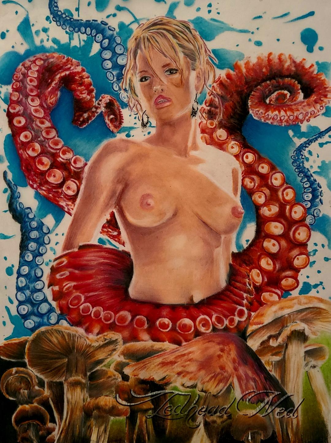A. Octopus Lady Canvas Prints